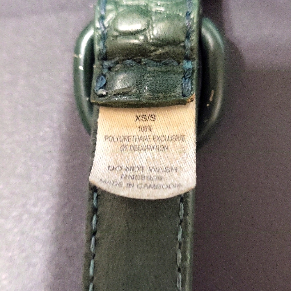 Leather Dog Collar, XS/S, green